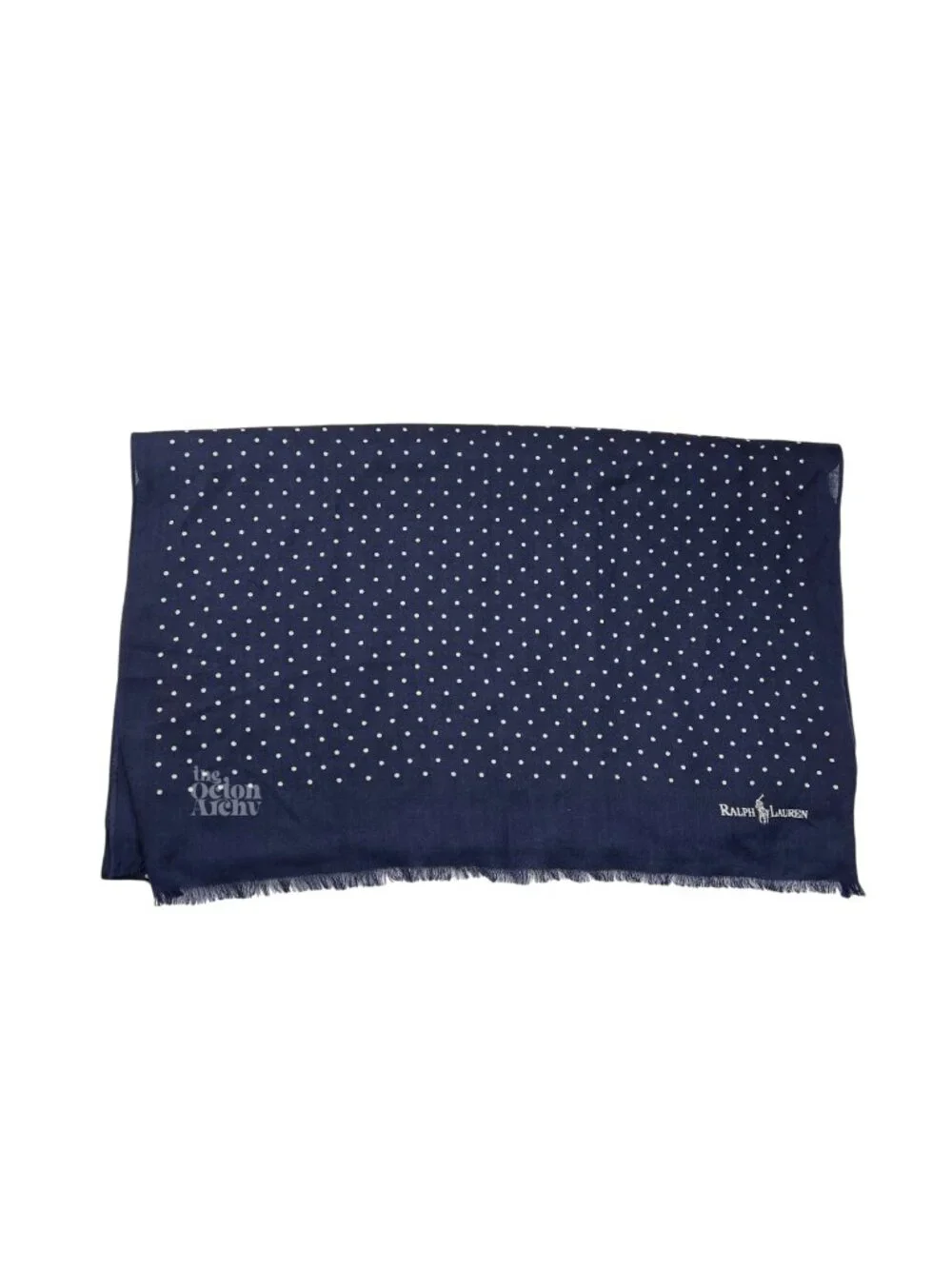 Polo Ralph Lauren Polka-Dot Fringe Scarf 'Navy/White' PC1067 Brand New